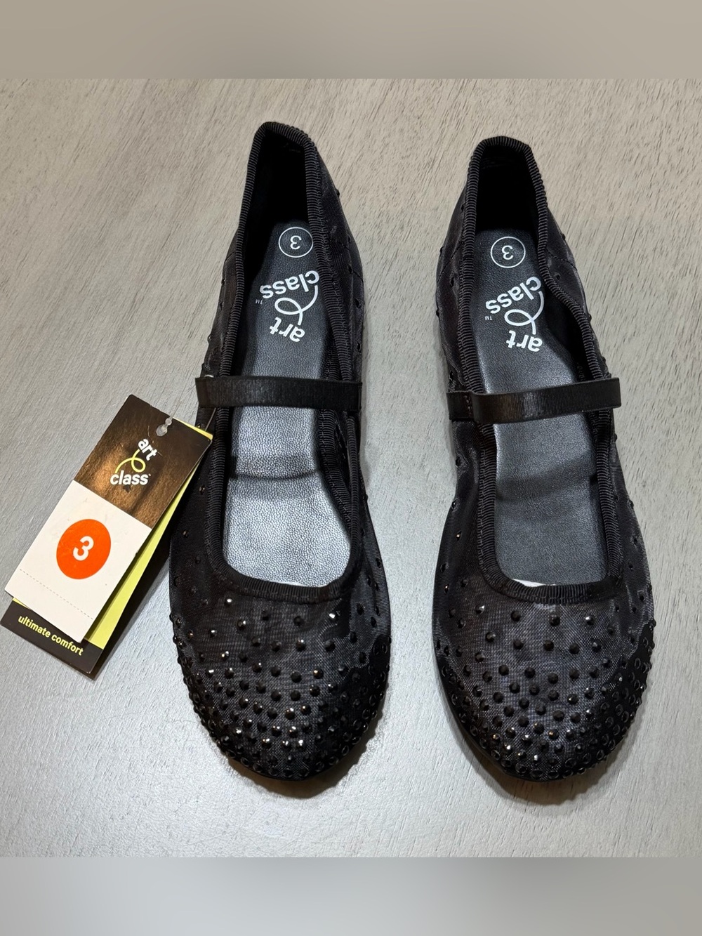 art class Black Studded Mary Jane Ballet Flats